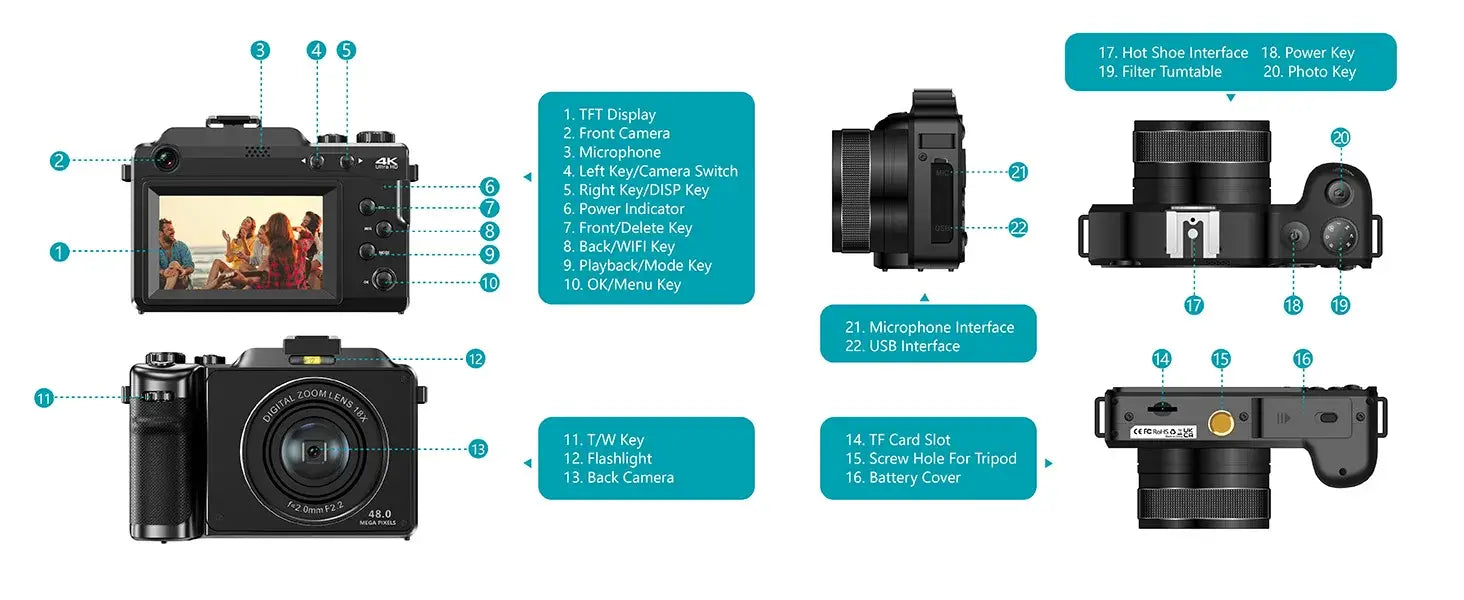 Appareil photo 4k vidéo