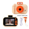 Appareil photo bleu enfant avec interface simple et accents orange pour enfants