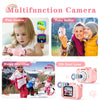 Appareil photo chat rose multifonction pour enfants avec jeux et fonctionnalités selfie