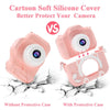 Coque de protection en silicone rose avec oreilles d’animaux pour Appareil photo chat