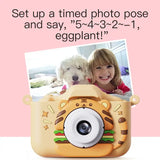 Appareil photo tigre enfant design hamburger avec oreilles d’ours et étoiles