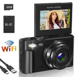 Caméra 4K - 64MP avec Zoom 18X et WiFi Modèle Carte 32 Go