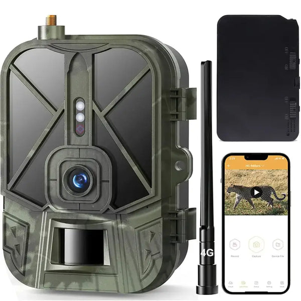 Caméra de chasse connectée 4G avec application, antenne pour surveillance animale