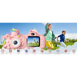 Appareil photo numérique rose licorne Gofunly conçu pour les enfants