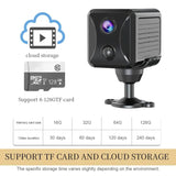 Caméra de sécurité sans fil noire Mini Camera 4G avec stockage cloud et support carte mémoire