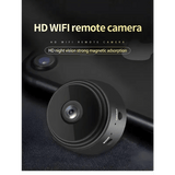 Caméra de surveillance extérieure HD noire avec vision nocturne et télécommande