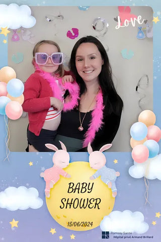 template photobooth baby shower avec le cadre magique